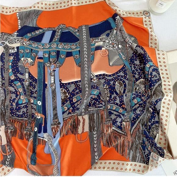Horse Saddle Silky Scarf  - Picture 2 of 4